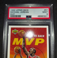 Michael Jordan 1992 Upper Deck Back to Back MVP Chicago Bulls card PSA 9