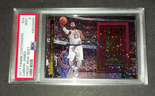 LeBron James 2017 Panini Contenders Front Row Seat Cleveland Cavaliers card PSA 9