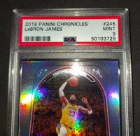 LeBron James 2019 Panini Chronicles Marquee Los Angeles Lakers card PSA 9