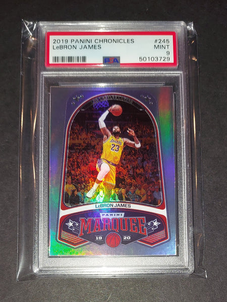 LeBron James 2019 Panini Chronicles Marquee Los Angeles Lakers card PSA 9
