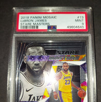 LeBron James 2019 Panini Mosaic Stare Masters Los Angeles Lakers card PSA 9