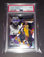 LeBron James 2019 Panini Mosaic Stare Masters Los Angeles Lakers card PSA 9