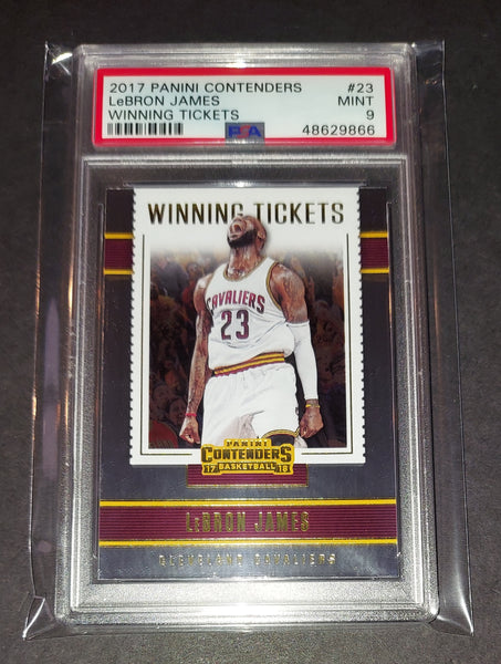 LeBron James 2017 Panini Contenders Winning Tickets Cleveland Cavaliers card PSA 9