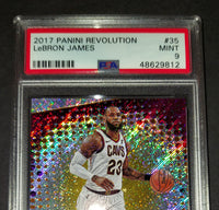 LeBron James 2017 Panini Revolution Cleveland Cavaliers card PSA 9