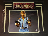 Chuck Norris autographed and matted 11x14 Beckett Witness COA