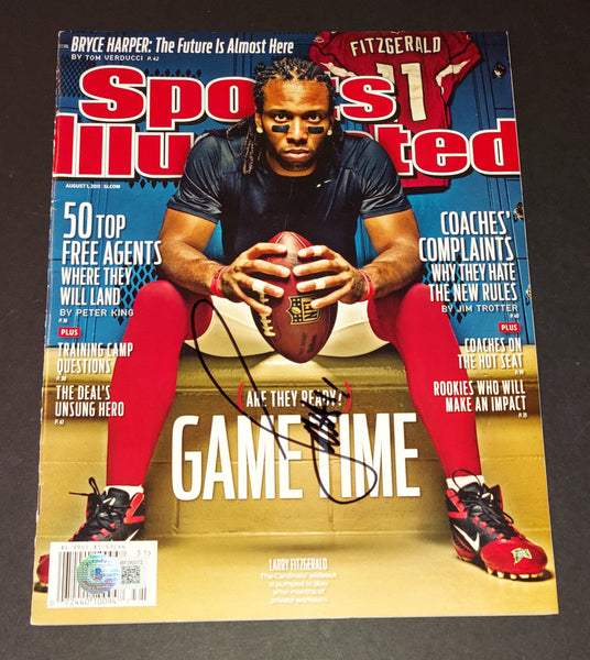 Larry Fitzgerald autographed Sports Illustrated Beckett COA