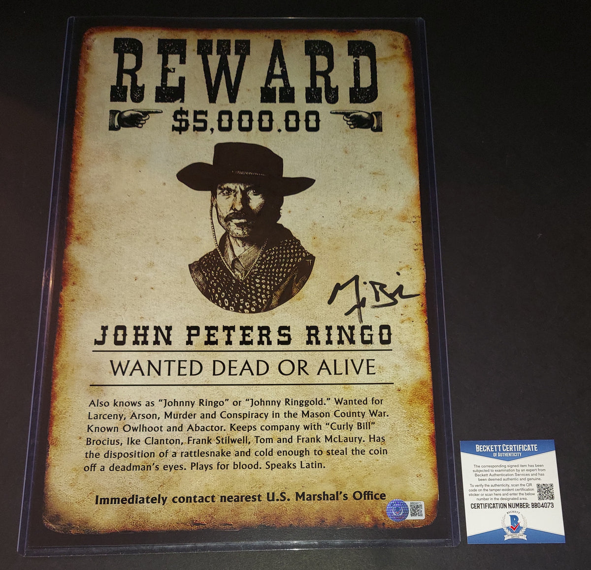 Johnny Ringo Wanted Poster