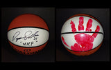 Dominique Wilkins autographed basketball with hand print Steiner COA